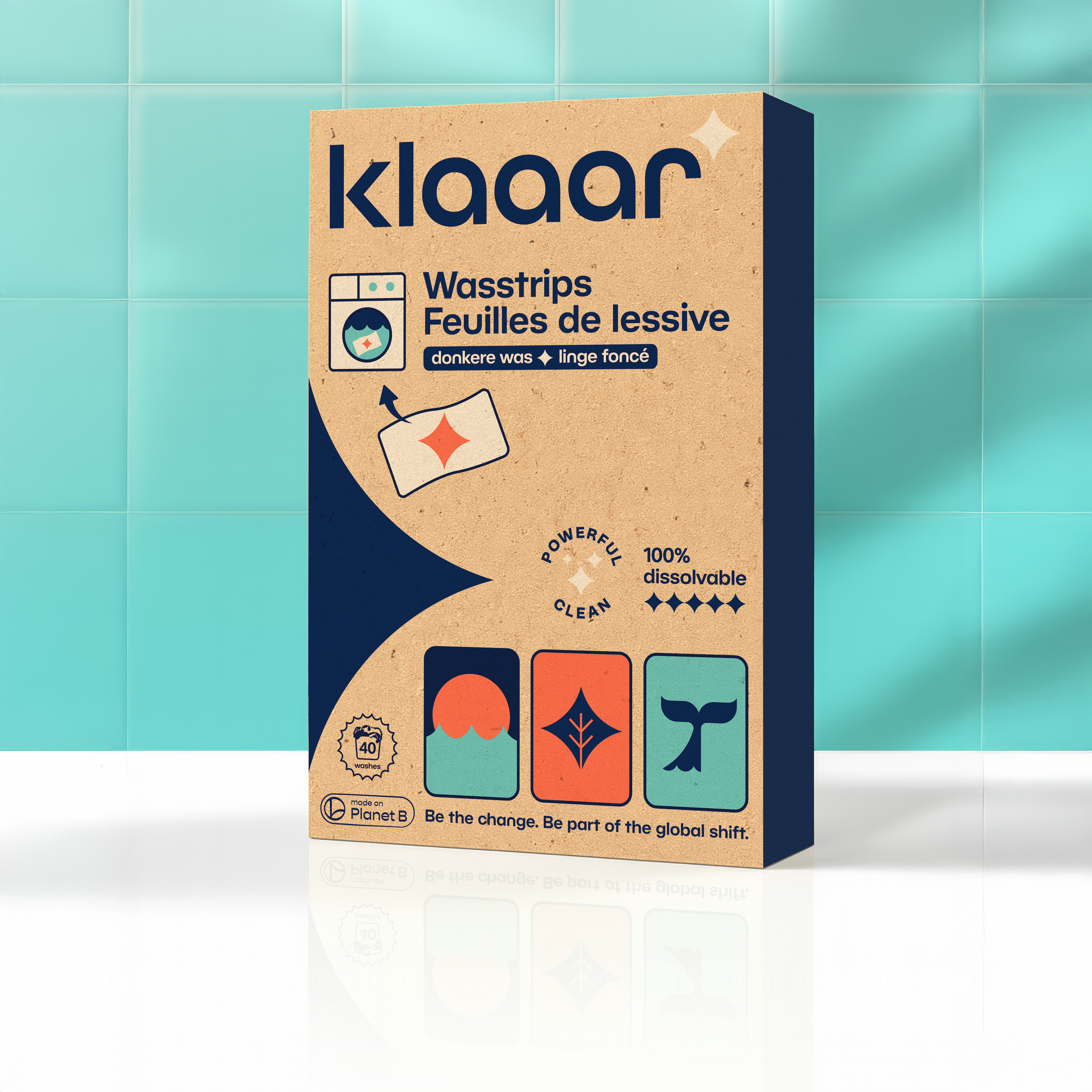 KLAAAR wasstrips voor donkere was (40 wasbeurten)